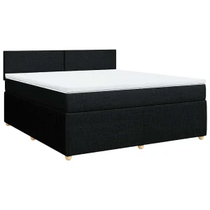 Boxspring met matras stof zwart 180×200 cm Boxspring met matras stof zwart 180×200 cm