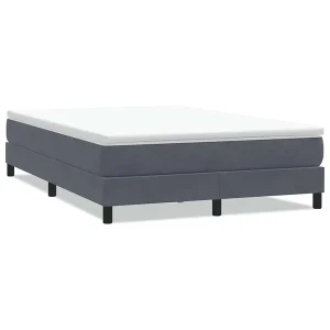 Boxspring zonder matras fluweel donkergrijs 140×210 cm