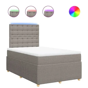 Boxspring met matras stof taupe 120×190 cm