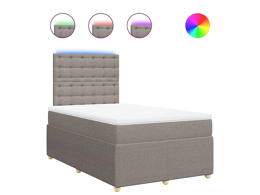 Boxspring met matras stof taupe 120x190 cm