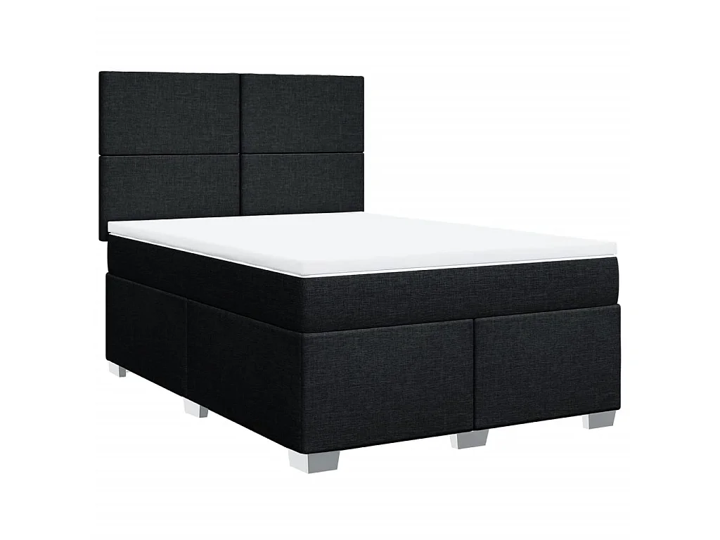 Boxspring met matras stof zwart 160x200 cm