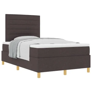 Boxspringbed met matras Donkerbruin 120 x 200 cm Stof Boxspringbed met matras Donkerbruin 120 x 200 cm Stof