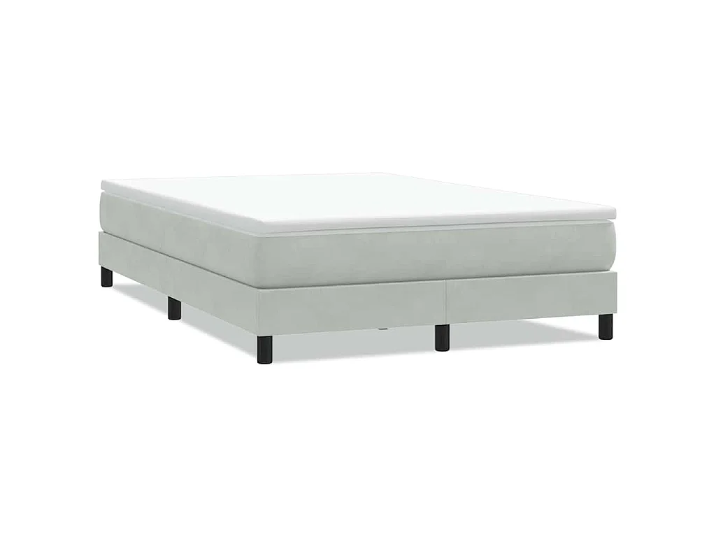 Boxspring zonder matras fluweel lichtgrijs 160x220 cm