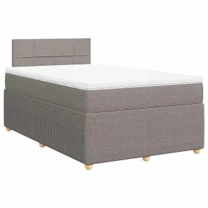 Boxspring met matras stof taupe 120×190 cm