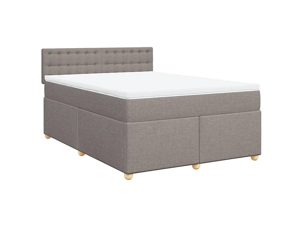Boxspring met matras stof taupe 140x200 cm