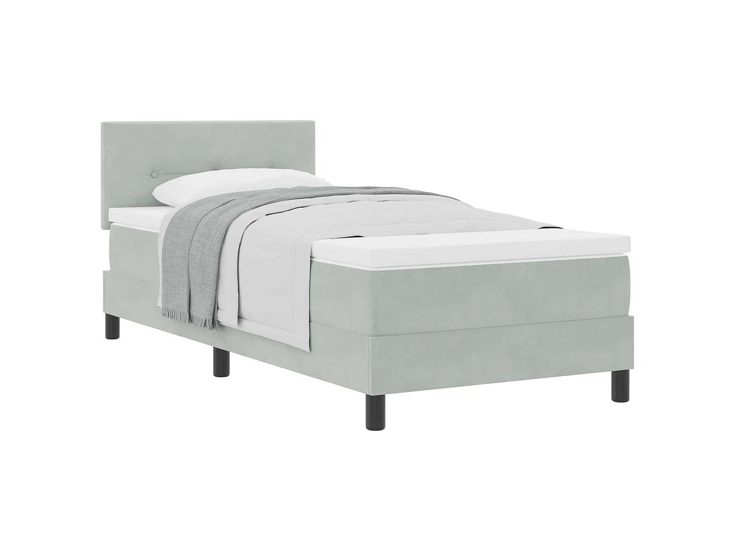 Boxspringbed met Matras met matras Lichtgrijs 90 x 190 cm Stof