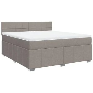 Boxspring met matras stof taupe 180×200 cm Boxspring met matras stof taupe 180×200 cm
