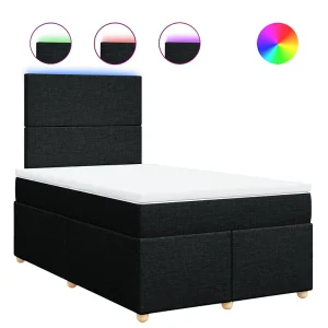 Boxspring met matras stof zwart 120×190 cm Boxspring met matras stof zwart 120×190 cm
