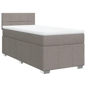 Boxspring met matras stof taupe 80×200 cm