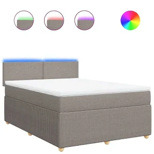 Boxspring met matras stof taupe 140×190 cm Boxspring met matras stof taupe 140×190 cm