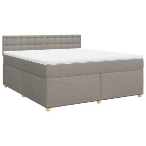 Boxspring met matras stof taupe 180×200 cm Boxspring met matras stof taupe 180×200 cm