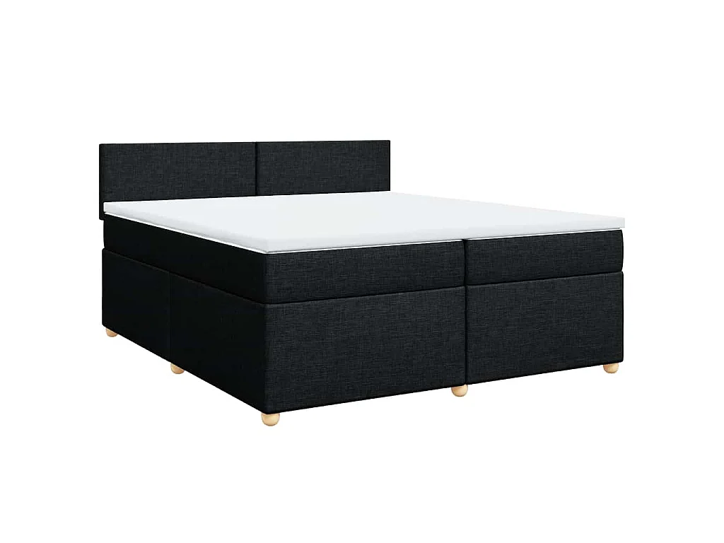 Boxspring met matras stof zwart 200x200 cm