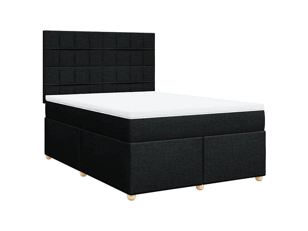 Boxspring met matras stof zwart 160x200 cm