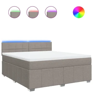 Boxspring met matras stof taupe 180×200 cm Boxspring met matras stof taupe 180×200 cm
