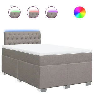 Boxspring met matras stof taupe 120×190 cm