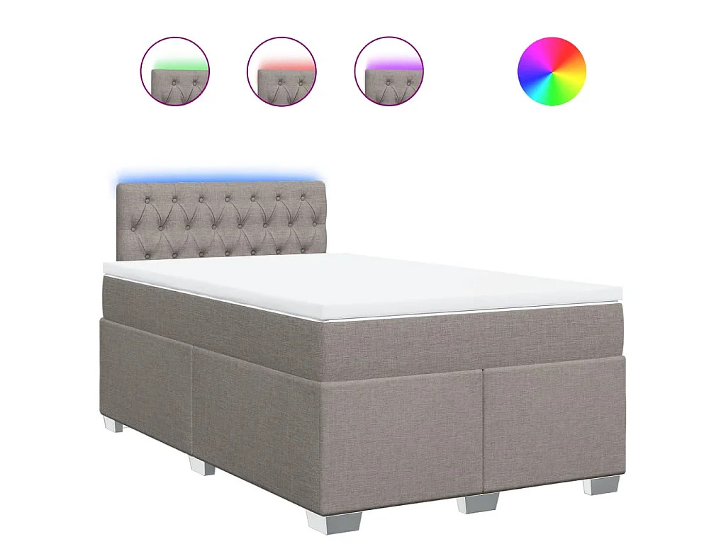 Boxspring met matras stof taupe 120x190 cm