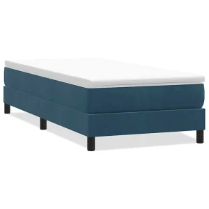 Boxspring zonder matras fluweel donkerblauw 80×220 cm