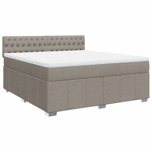 Boxspring met matras stof taupe 180×200 cm Boxspring met matras stof taupe 180×200 cm