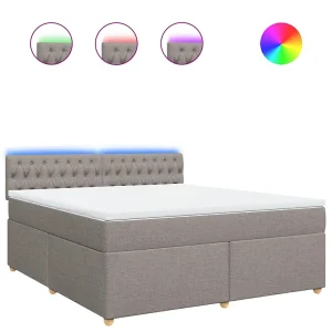 Boxspring met matras stof taupe 180×200 cm Boxspring met matras stof taupe 180×200 cm