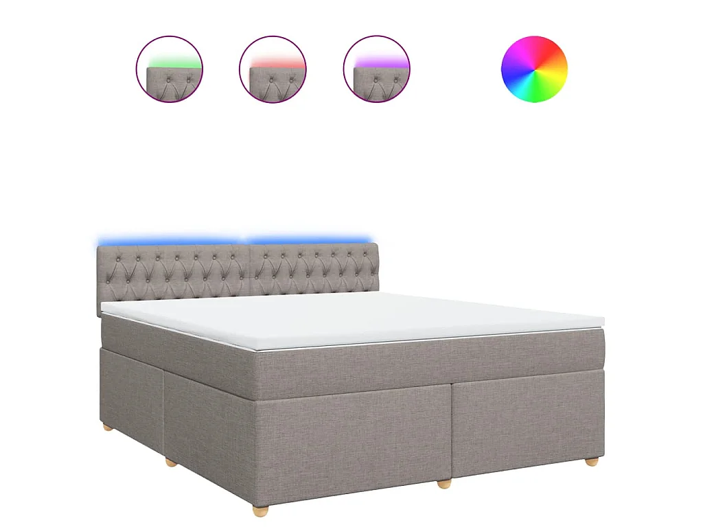 Boxspring met matras stof taupe 180x200 cm