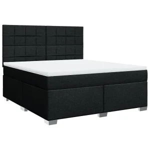 Boxspring met matras stof zwart 180×200 cm Boxspring met matras stof zwart 180×200 cm
