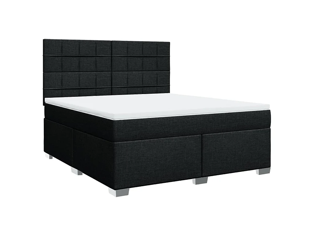 Boxspring met matras stof zwart 180x200 cm