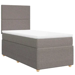 Boxspring met matras stof taupe 100×200 cm Boxspring met matras stof taupe 100×200 cm