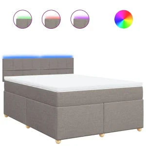 Boxspring met matras stof taupe 140×200 cm Boxspring met matras stof taupe 140×200 cm
