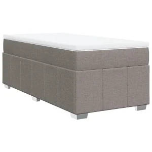 Boxspring met matras stof taupe 80×200 cm Boxspring met matras stof taupe 80×200 cm