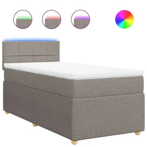 Boxspring met matras stof taupe 100×200 cm Boxspring met matras stof taupe 100×200 cm