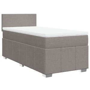 Boxspring met matras stof taupe 80×200 cm