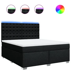 Boxspring met matras stof zwart 180×200 cm Boxspring met matras stof zwart 180×200 cm