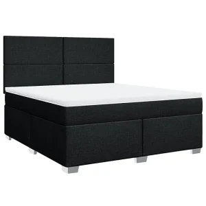 Boxspring met matras stof zwart 180×200 cm Boxspring met matras stof zwart 180×200 cm