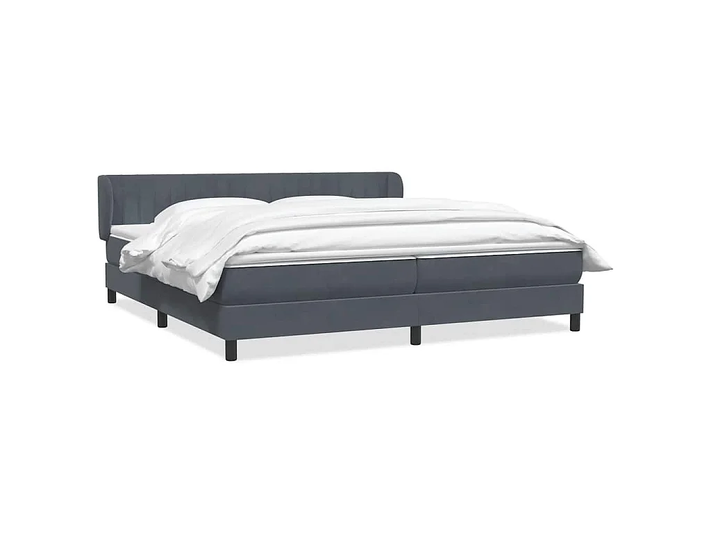 Boxspringbed met matrassen 180x220 cm fluweel donkergrijs
