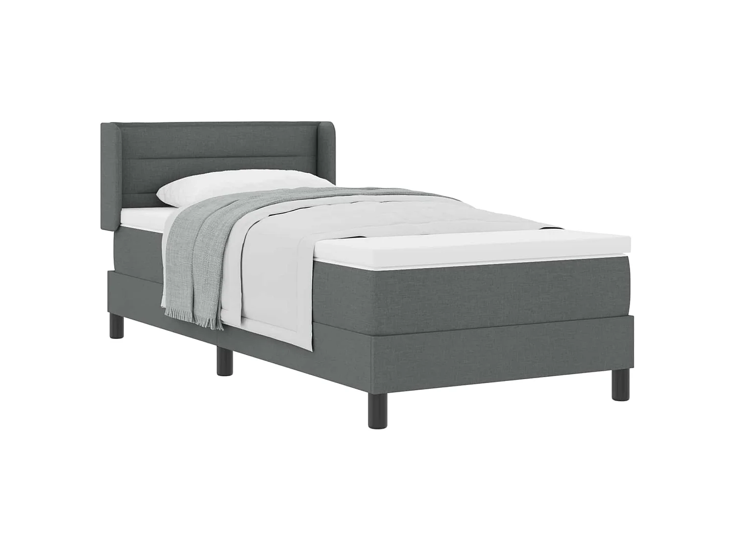Boxspringbed met matras met matras Donkergrijs 90 x 200 cm