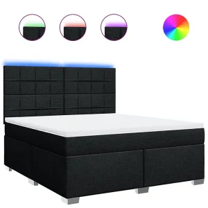 Boxspring met matras stof zwart 180×200 cm Boxspring met matras stof zwart 180×200 cm