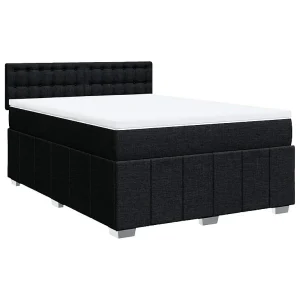Boxspring met matras stof zwart 140×200 cm Boxspring met matras stof zwart 140×200 cm