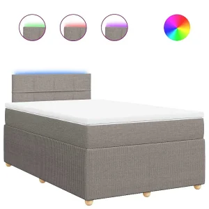 Boxspring met matras stof taupe 120×190 cm Boxspring met matras stof taupe 120×190 cm