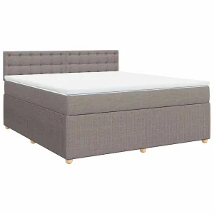 Boxspring met matras stof taupe 180×200 cm Boxspring met matras stof taupe 180×200 cm