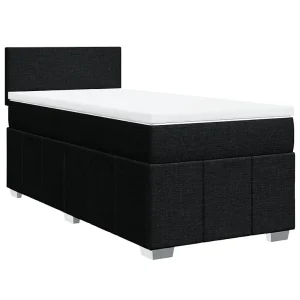 Boxspring met matras stof zwart 80×200 cm Boxspring met matras stof zwart 80×200 cm
