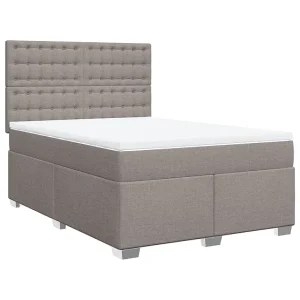Boxspring met matras stof taupe 160×200 cm Boxspring met matras stof taupe 160×200 cm