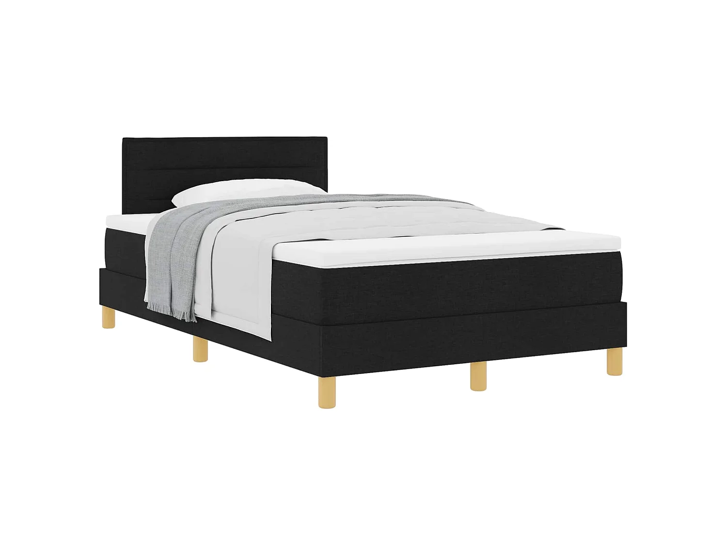 Boxspringbed met matras met matras Zwart 120 x 200 cm Stof