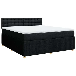 Boxspring met matras stof zwart 180×200 cm Boxspring met matras stof zwart 180×200 cm
