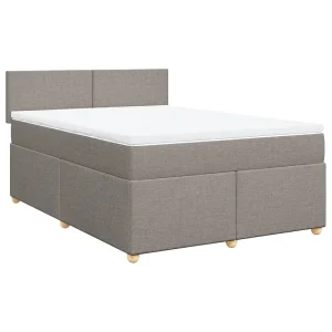 Boxspring met matras stof taupe 140×200 cm Boxspring met matras stof taupe 140×200 cm