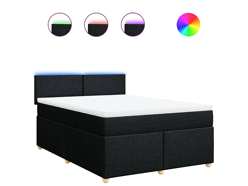 Boxspring met matras stof zwart 160x200 cm