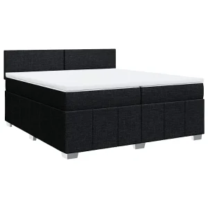 Boxspring met matras stof zwart 200×200 cm Boxspring met matras stof zwart 200×200 cm