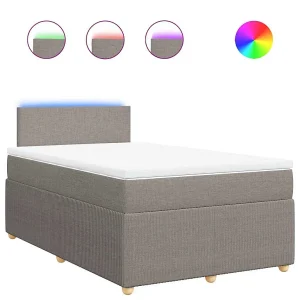 Boxspring met matras stof taupe 120×200 cm Boxspring met matras stof taupe 120×200 cm