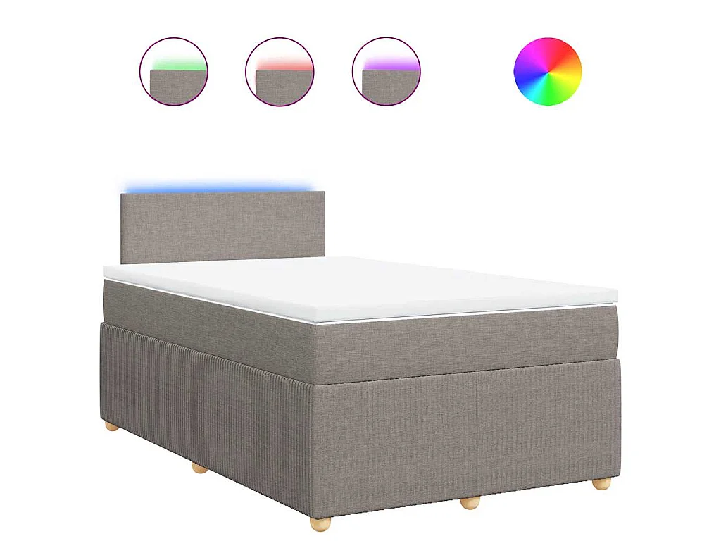 Boxspring met matras stof taupe 120x200 cm