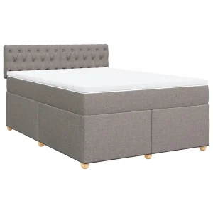 Boxspring met matras stof taupe 140×200 cm Boxspring met matras stof taupe 140×200 cm