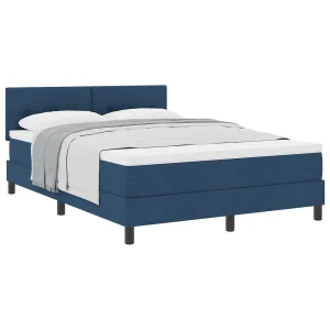 Boxspringbed met matras met hoofdeinde Blauw 160 x 200 cm Stof Boxspringbed met matras met hoofdeinde Blauw 160 x 200 cm Stof